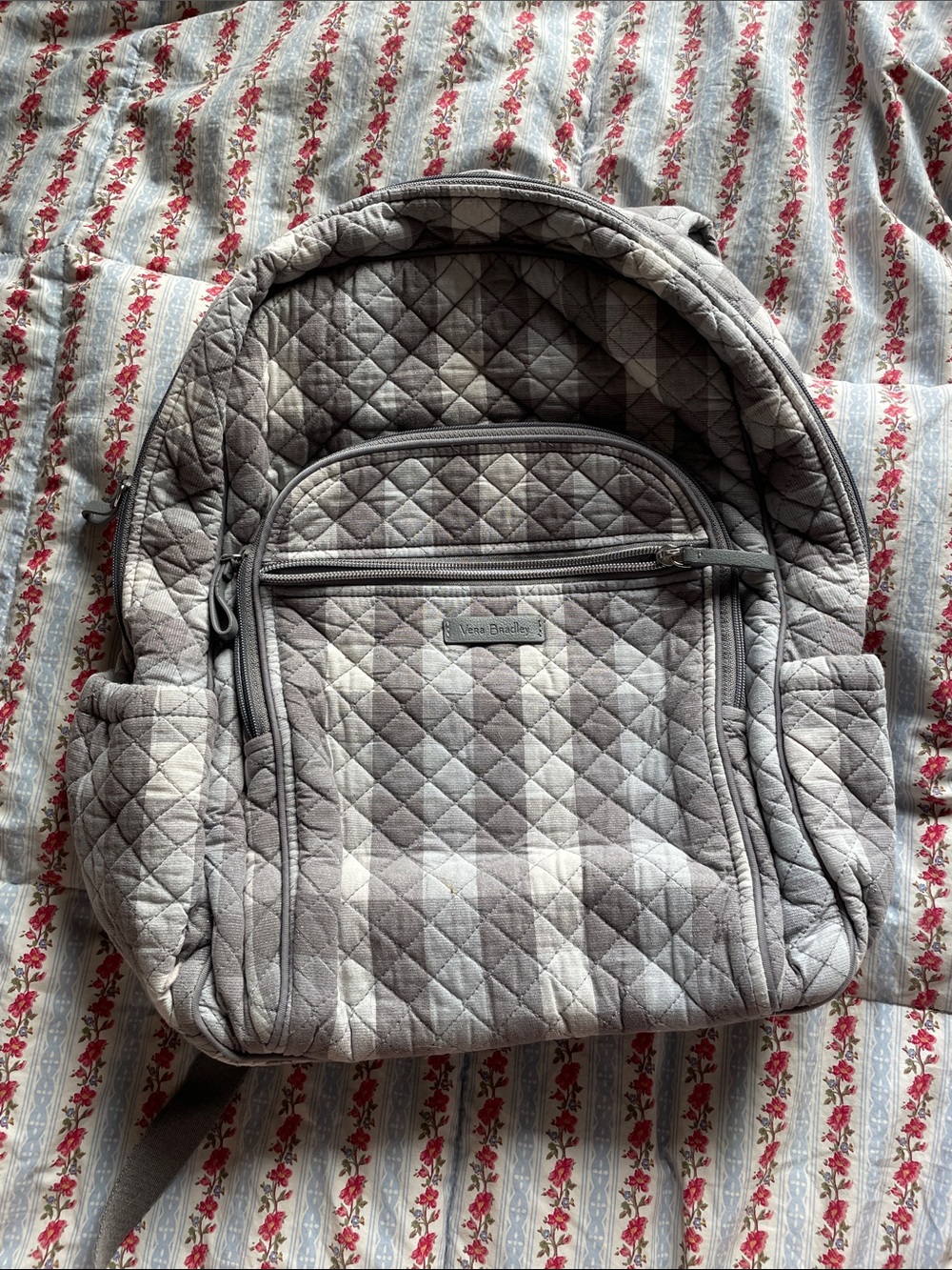 Vera Bradley Sparkle Buffalo Check Plaid School Campus Large Laptop Backpack
